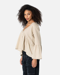 Beige - Ruffle Blouse Ruffle Blouses TheMakeovr 