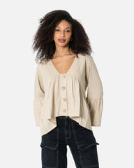 Beige - Ruffle Blouse Ruffle Blouses TheMakeovr 