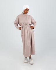 Beige - Turtle Neck Dress Dress TheMakeovr 