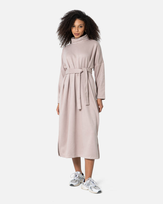 Beige - Turtle Neck Dress Dress TheMakeovr 