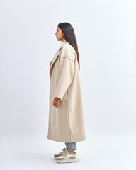 Beige - Wool Blend Coat Coat TheMakeovr 