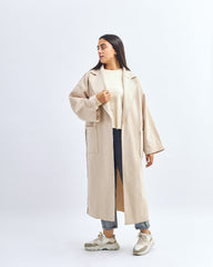 Beige - Wool Blend Coat Coat TheMakeovr 