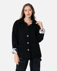 Black - Fur Jacket Jacket TheMakeovr 