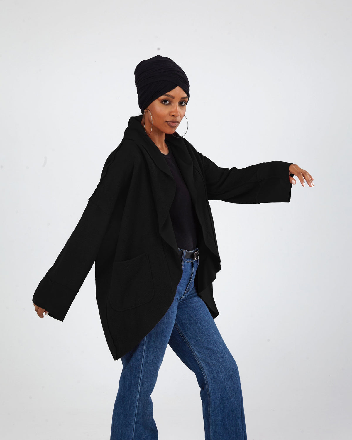 Black - Oversized Cardigan Oversized Cardigan TheMakeovr 