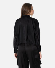 Black - Plain Satin Shirt TheMakeovr 