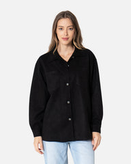 Black - Suede Shirt Suede Shirts TheMakeovr 