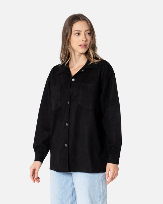 Black - Suede Shirt Suede Shirts TheMakeovr 