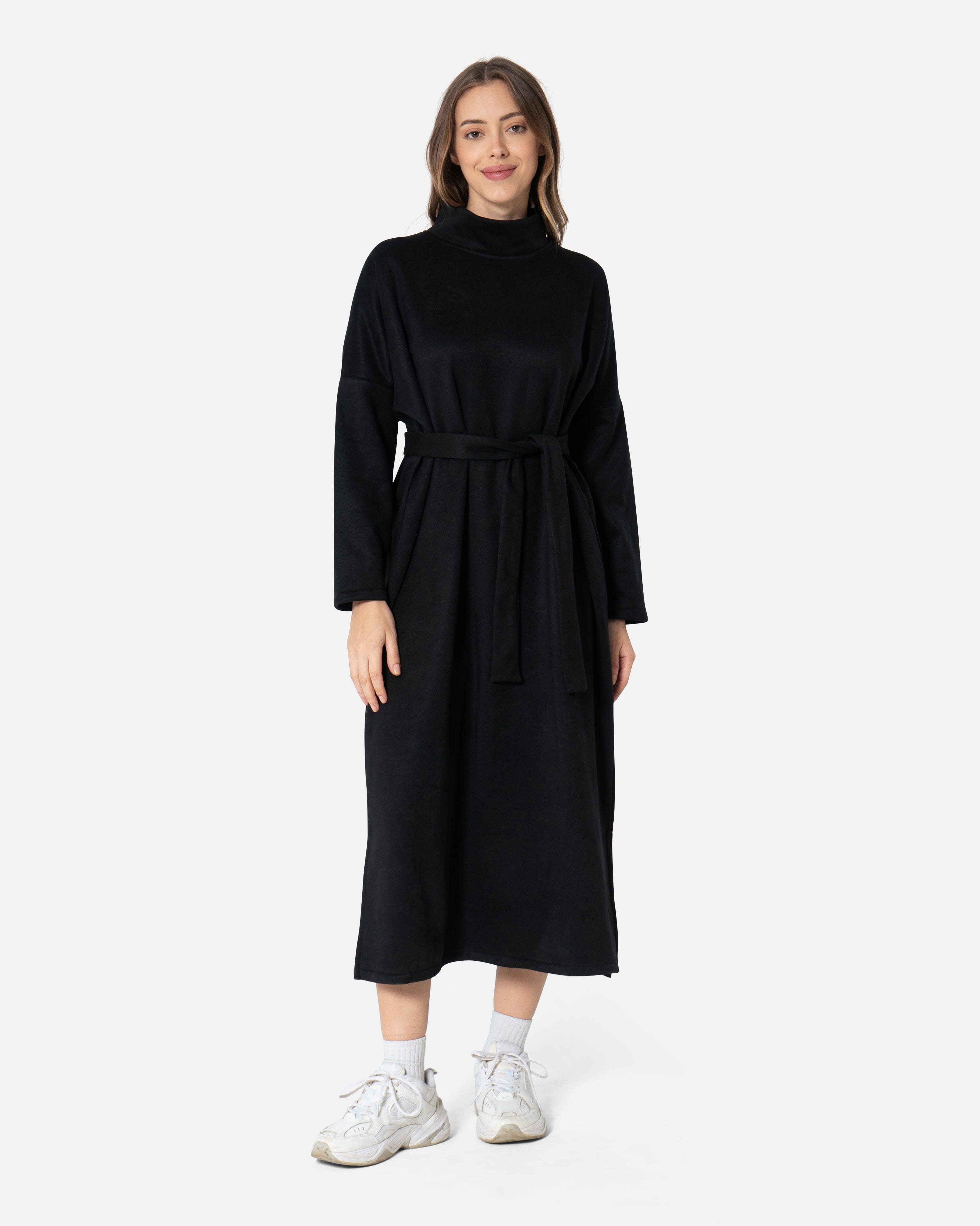 Black - Turtle Neck Dress Dress TheMakeovr 