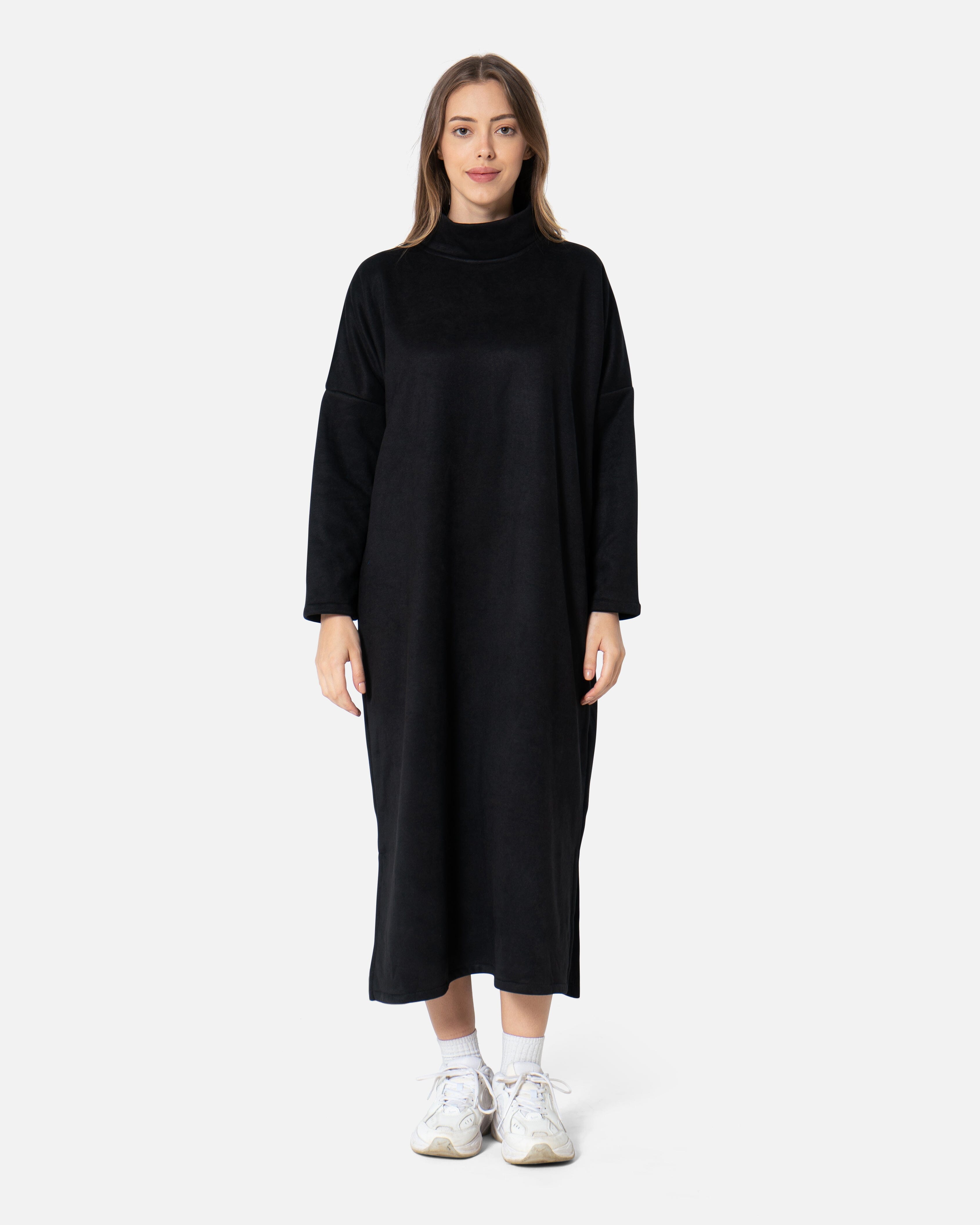 Black - Turtle Neck Dress Dress TheMakeovr 