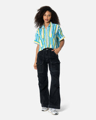 Blue Streak - Cropped Shirt Cropped Shirt TheMakeovr 