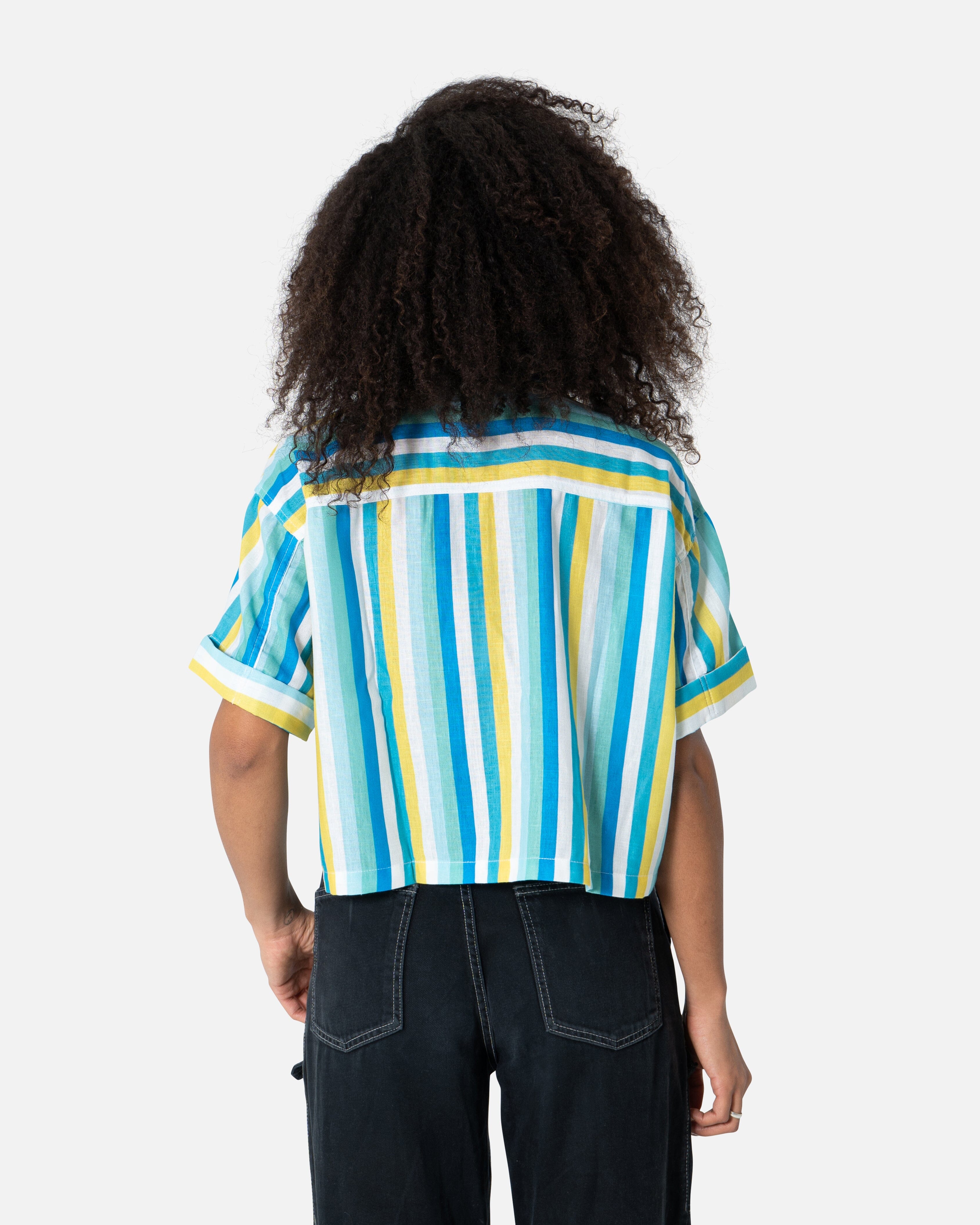 Blue Streak - Cropped Shirt Cropped Shirt TheMakeovr 