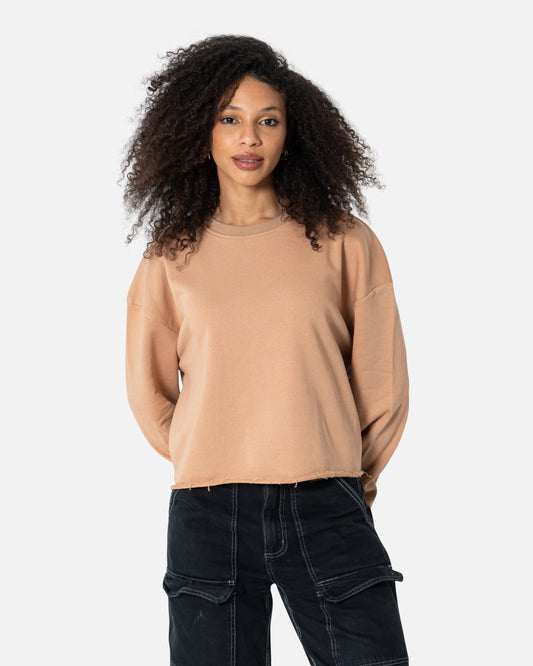 Camel - Basic Sweatshirt Summer Cropped Sweatshirts TheMakeovr 