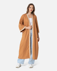 Camel - Linen Blend Kimono Linen Blend Kimonos TheMakeovr 