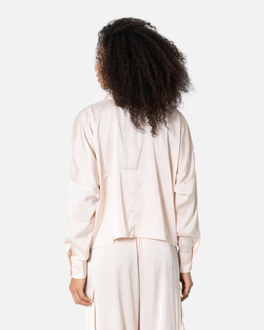 Champagne - Plain Satin Shirt TheMakeovr 