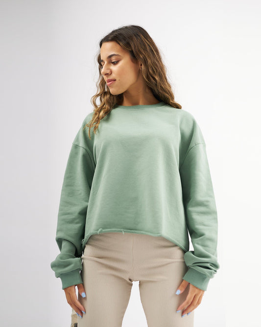 Cordele Green - Basic Sweatshirt Summer Cropped Sweatshirts TheMakeovr 