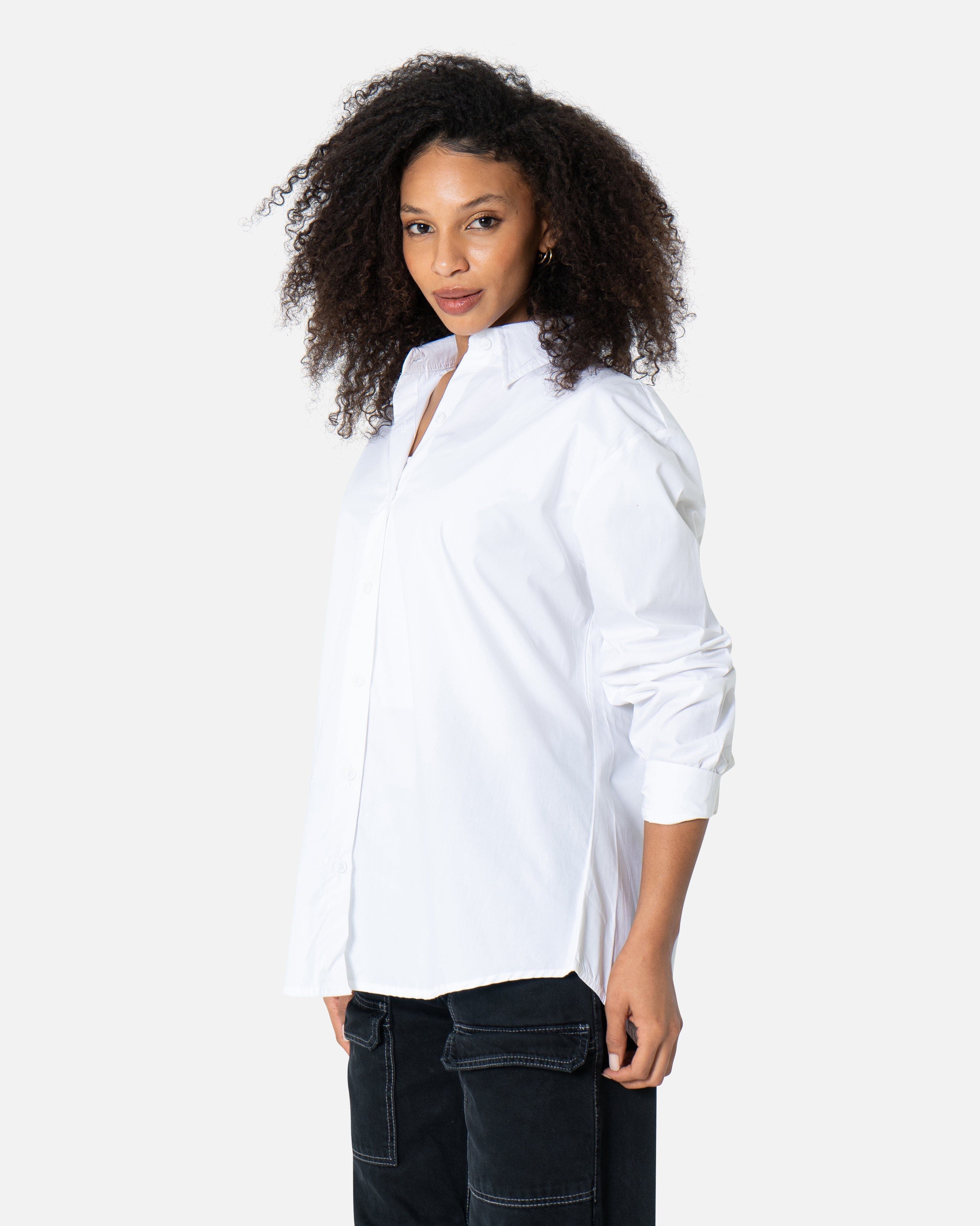 Criss Cross - Poplin Oversized Shirt Oversized Long Sleeve Shirt TheMakeovr 