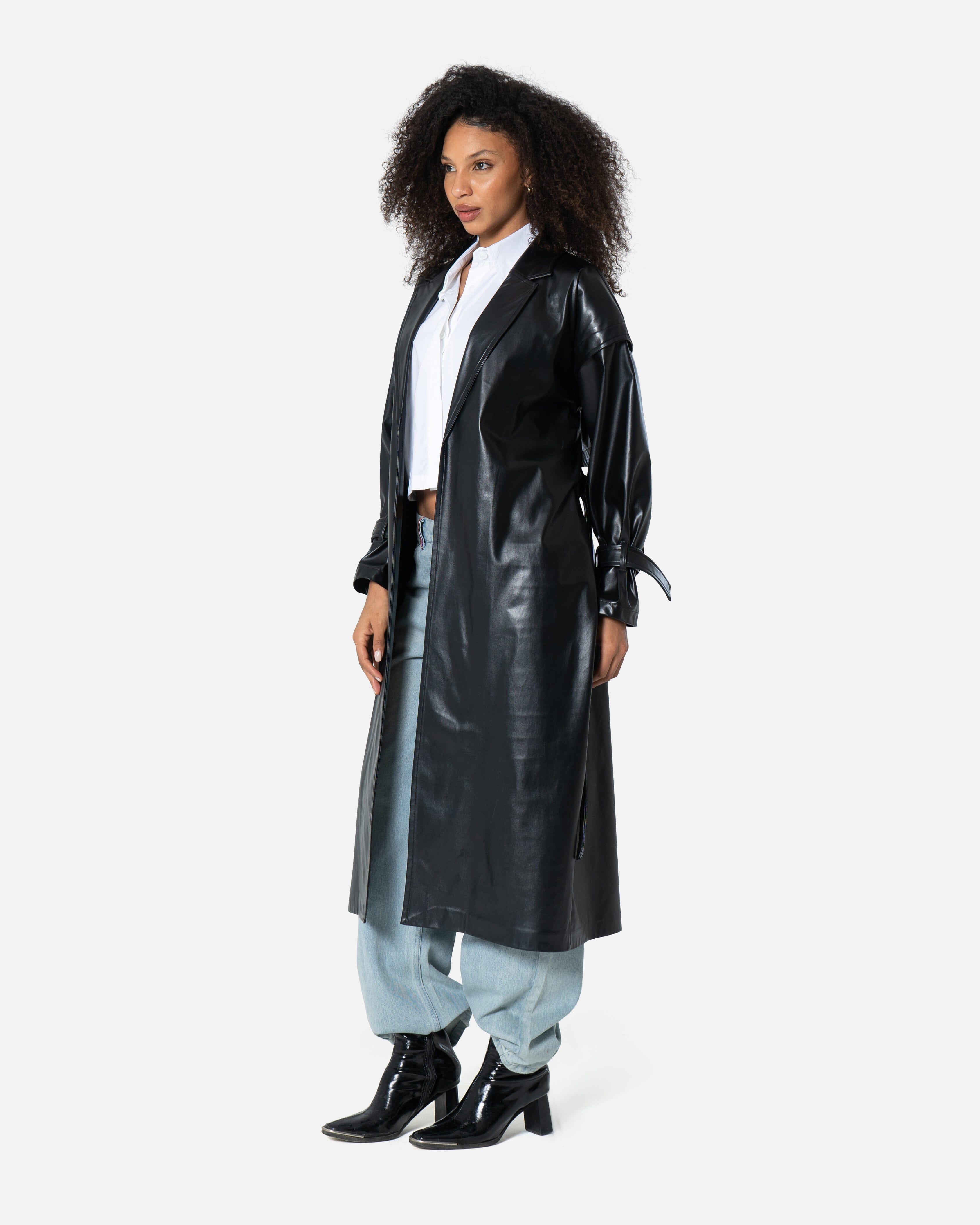 Faux Leather Coat Coat TheMakeovr 