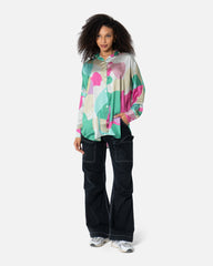 Frolic Green - Satin Shirt Satin Shirts TheMakeovr 