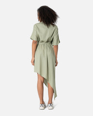 Frosty Green - Linen Wrap Dress Dress TheMakeovr 