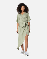 Frosty Green - Linen Wrap Dress Dress TheMakeovr 