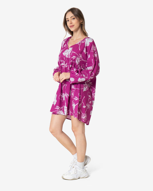 Fuchsia - Floral Dress Flower Dress TheMakeovr 