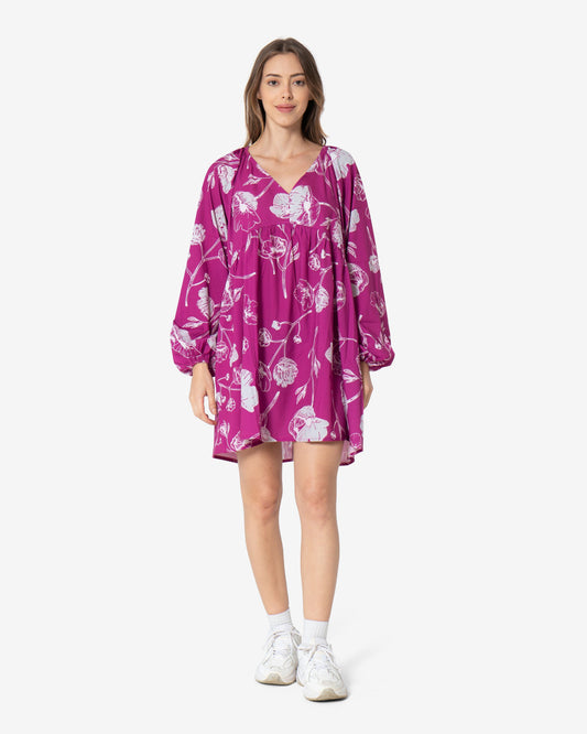 Fuchsia - Floral Dress Flower Dress TheMakeovr 