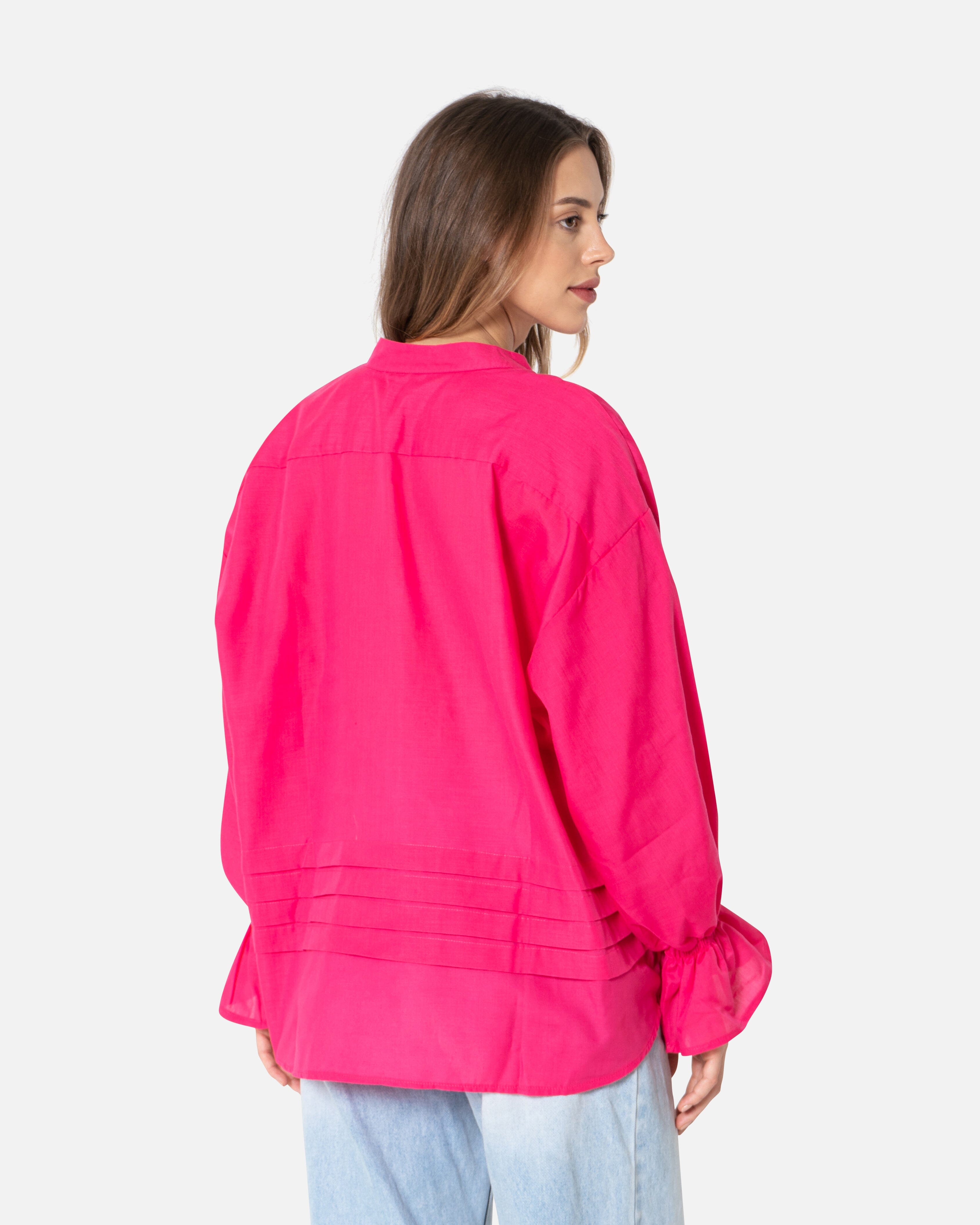 Fuchsia - Ruffle Sleeve Blouse Blouse TheMakeovr 