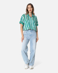 Green Streak - Cropped Shirt Cropped Shirt TheMakeovr 