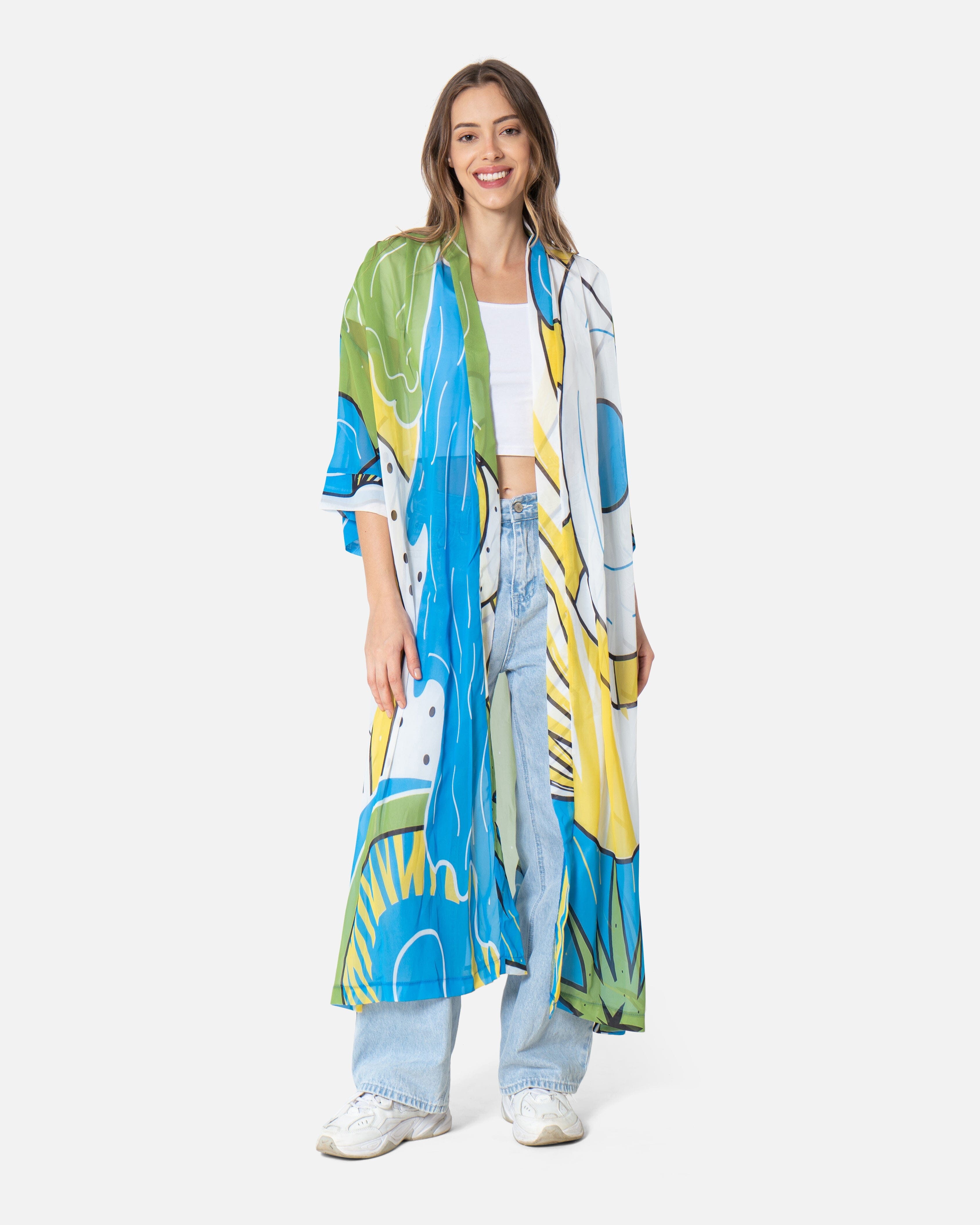 Greens - Chiffon Kimono Kimono TheMakeovr 