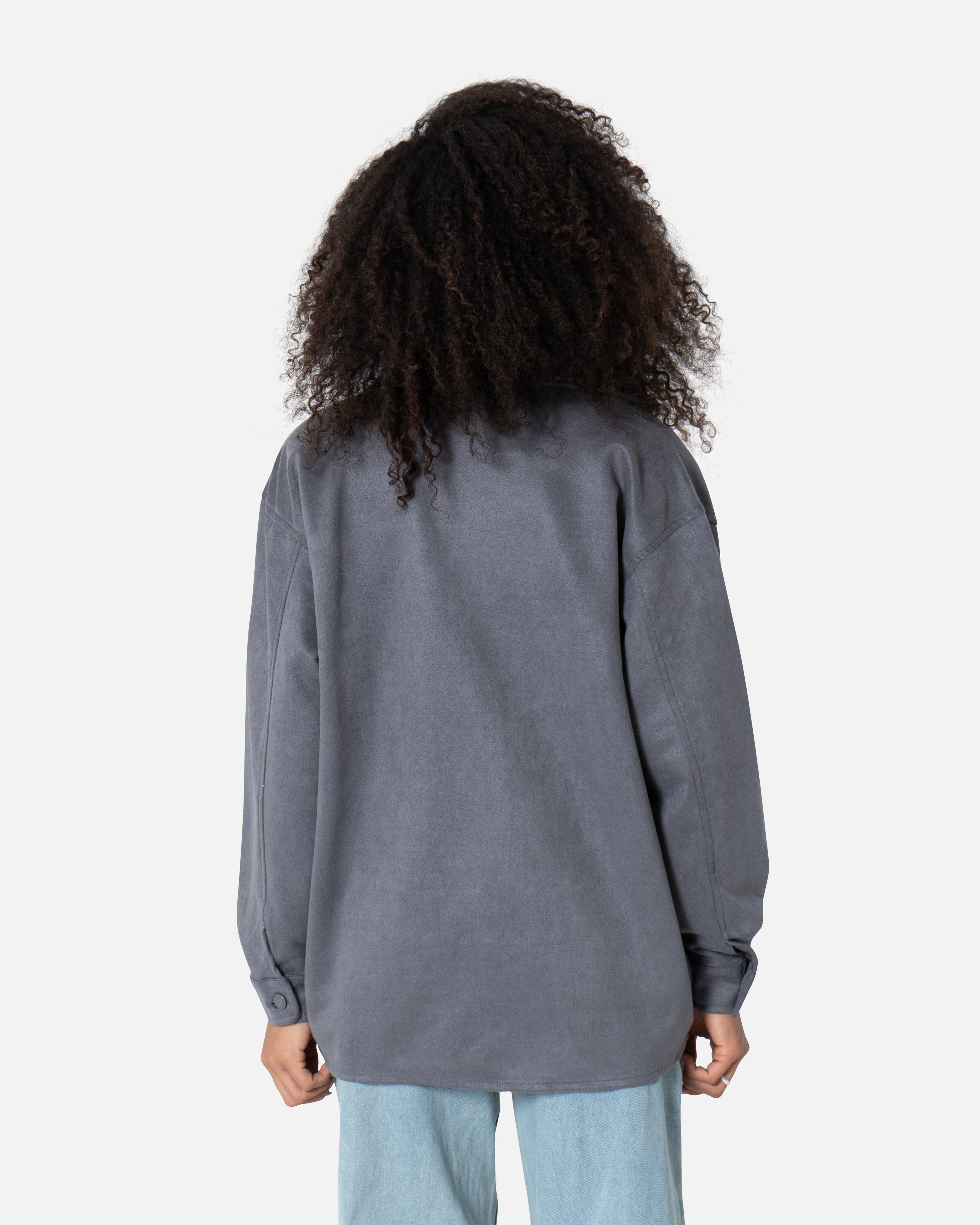 Grey - Suede Shirt Suede Shirts TheMakeovr 