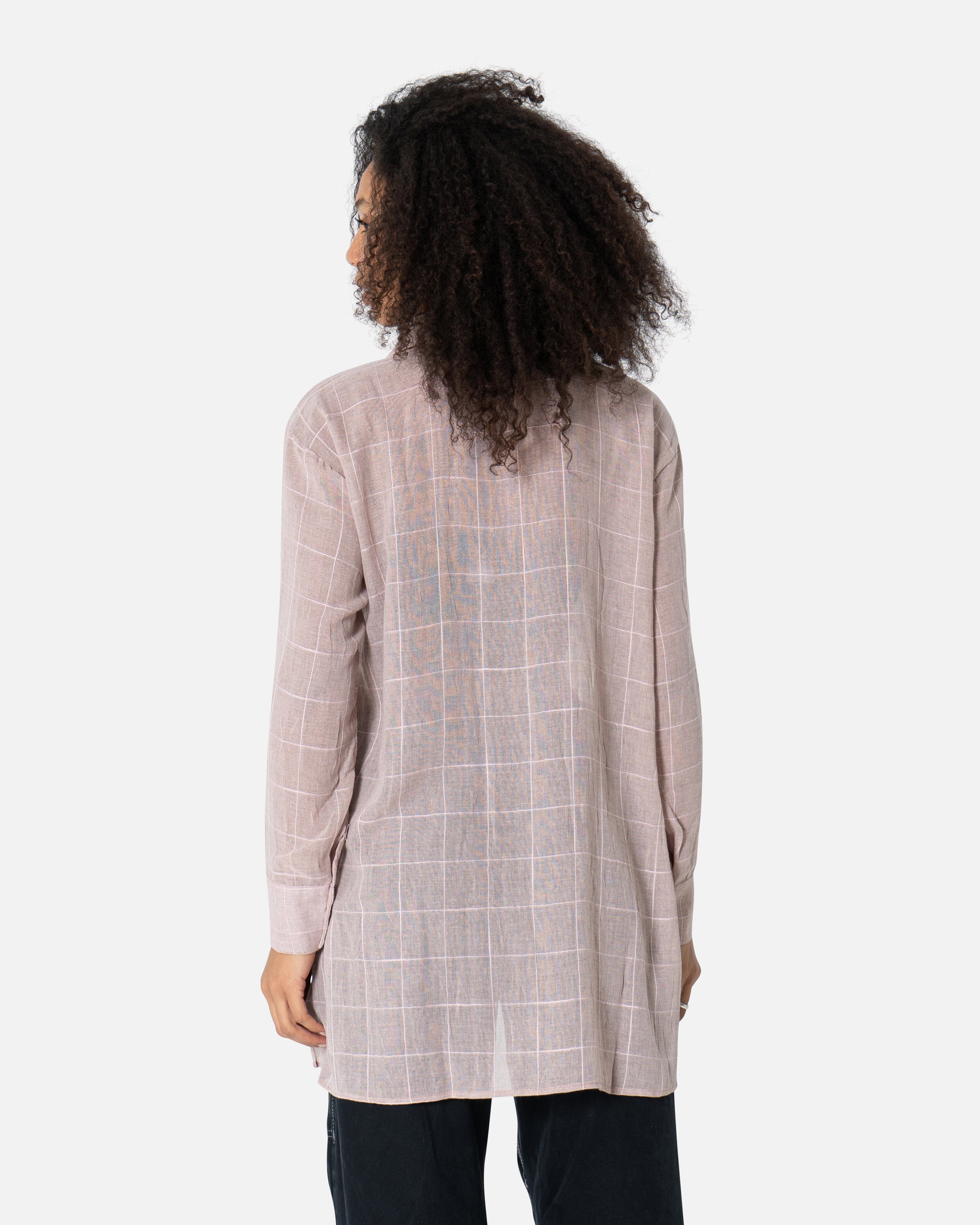 Kashmir Chequered - Linen Oversized Shirt Oversized Long Sleeve Shirt TheMakeovr 