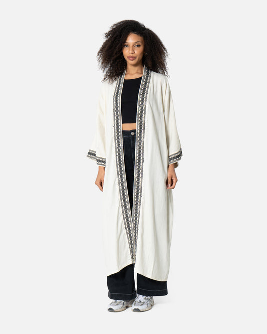 Off White - Linen Blend Kimono Linen Blend Kimonos TheMakeovr 