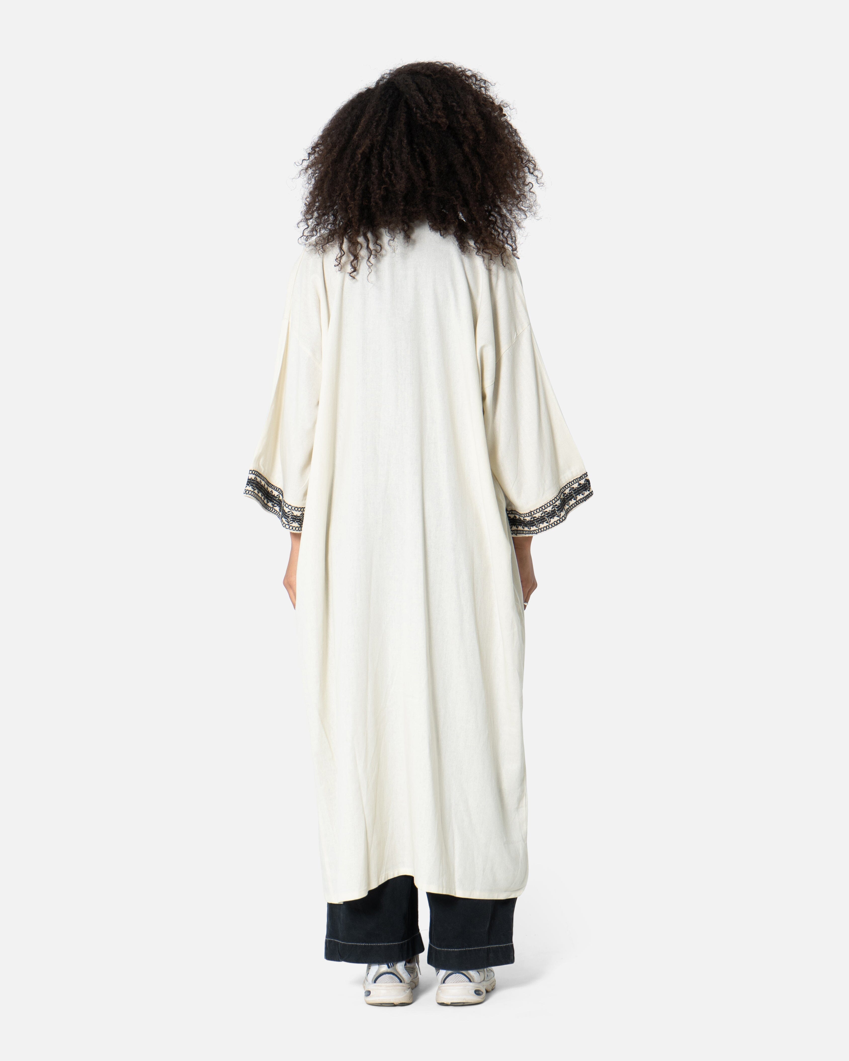 Off White - Linen Blend Kimono Linen Blend Kimonos TheMakeovr 