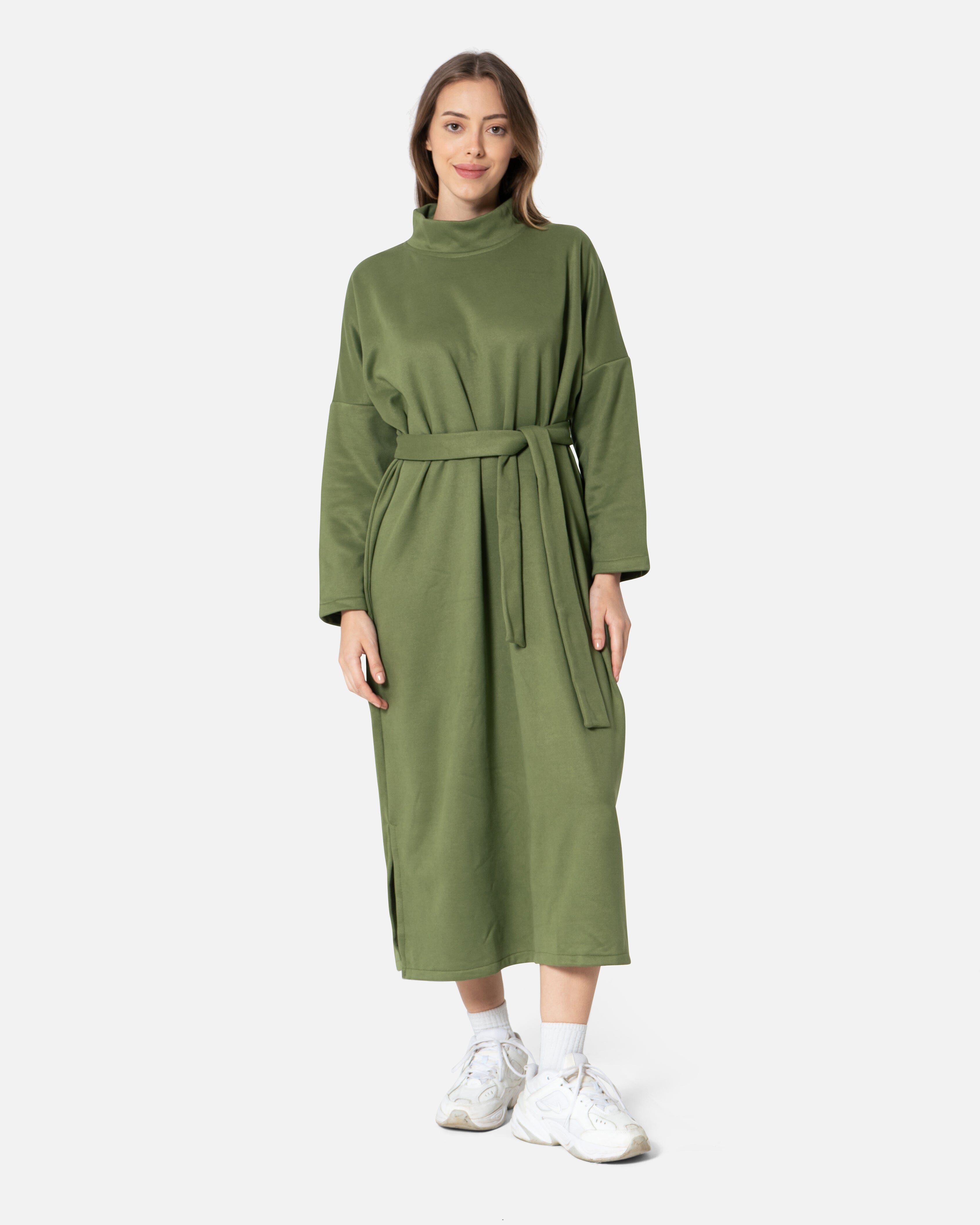 Olive - Turtle Neck Dress Dress TheMakeovr 