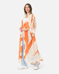 Orange Balloon - Chiffon Kimono Kimono TheMakeovr 