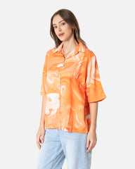 Orange Fluky - Oversized Boyfriend Shirt Boyfriend Shirt TheMakeovr 