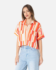 Orange Streak - Cropped Shirt Cropped Shirt TheMakeovr 