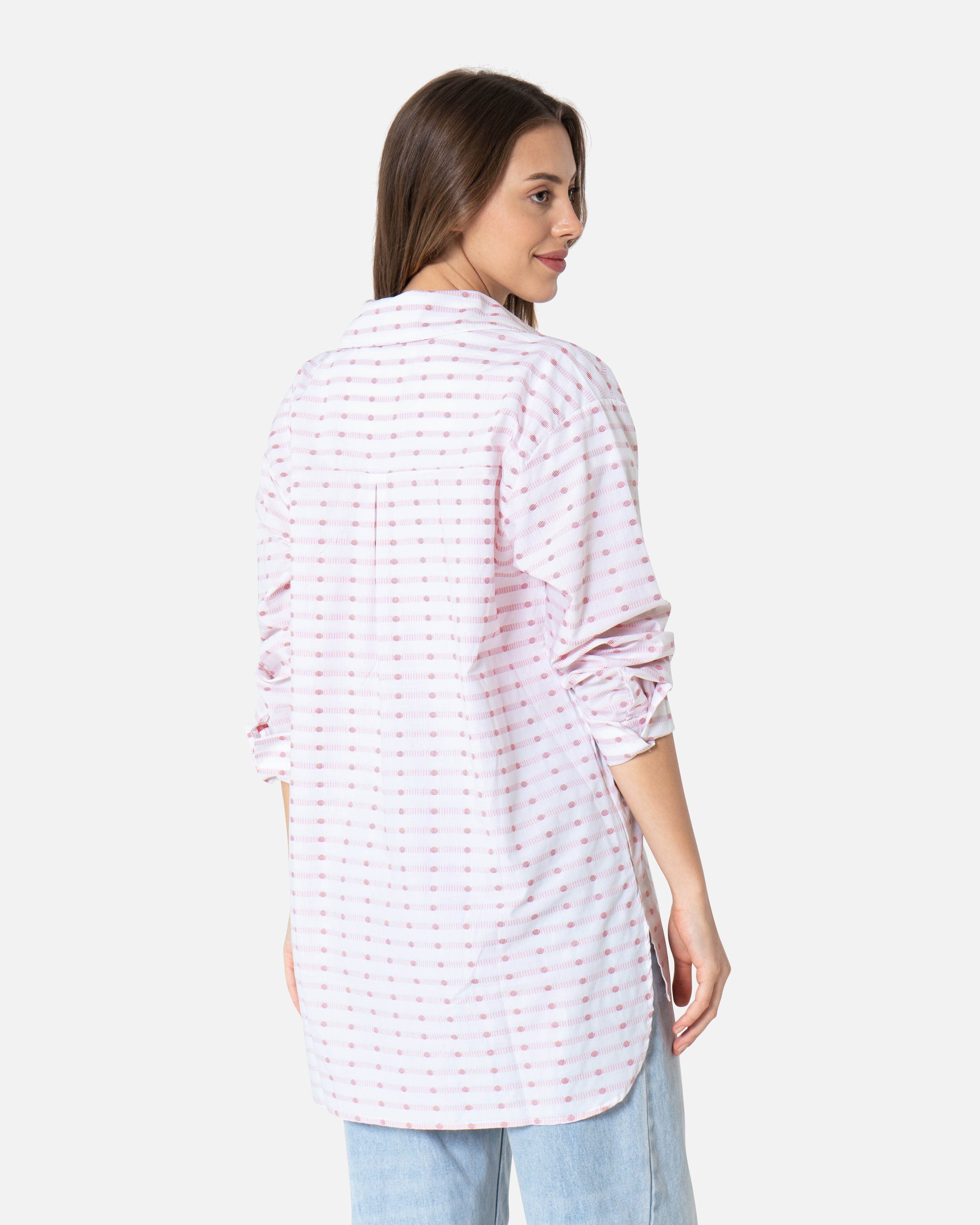 Polka - Poplin Oversized Shirt Oversized Long Sleeve Shirt TheMakeovr 