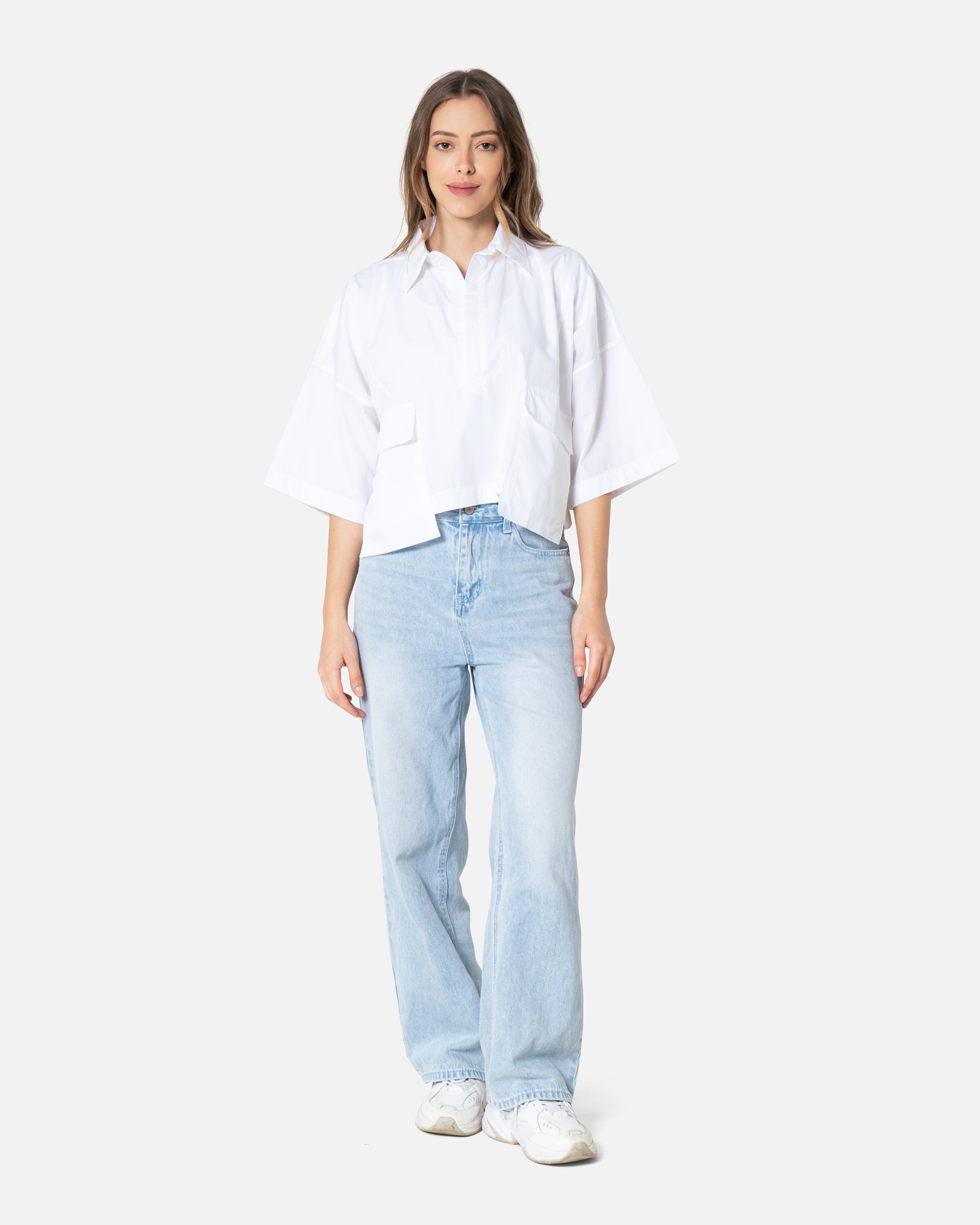 Poplin Pocket Shirt Cropped Shirt TheMakeovr 