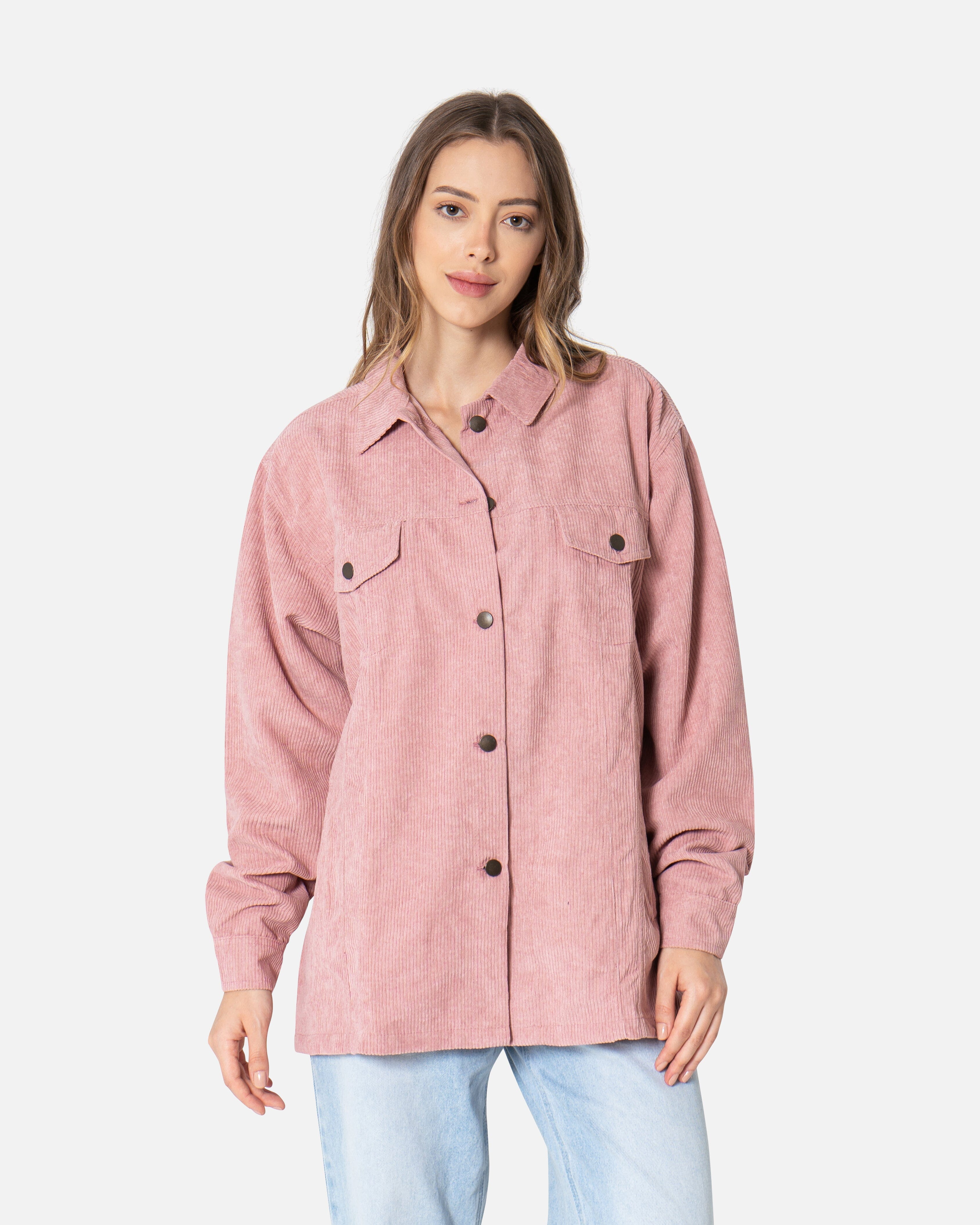 Powder - Corduroy Shirt Oversized Long Sleeve Shirt TheMakeovr 