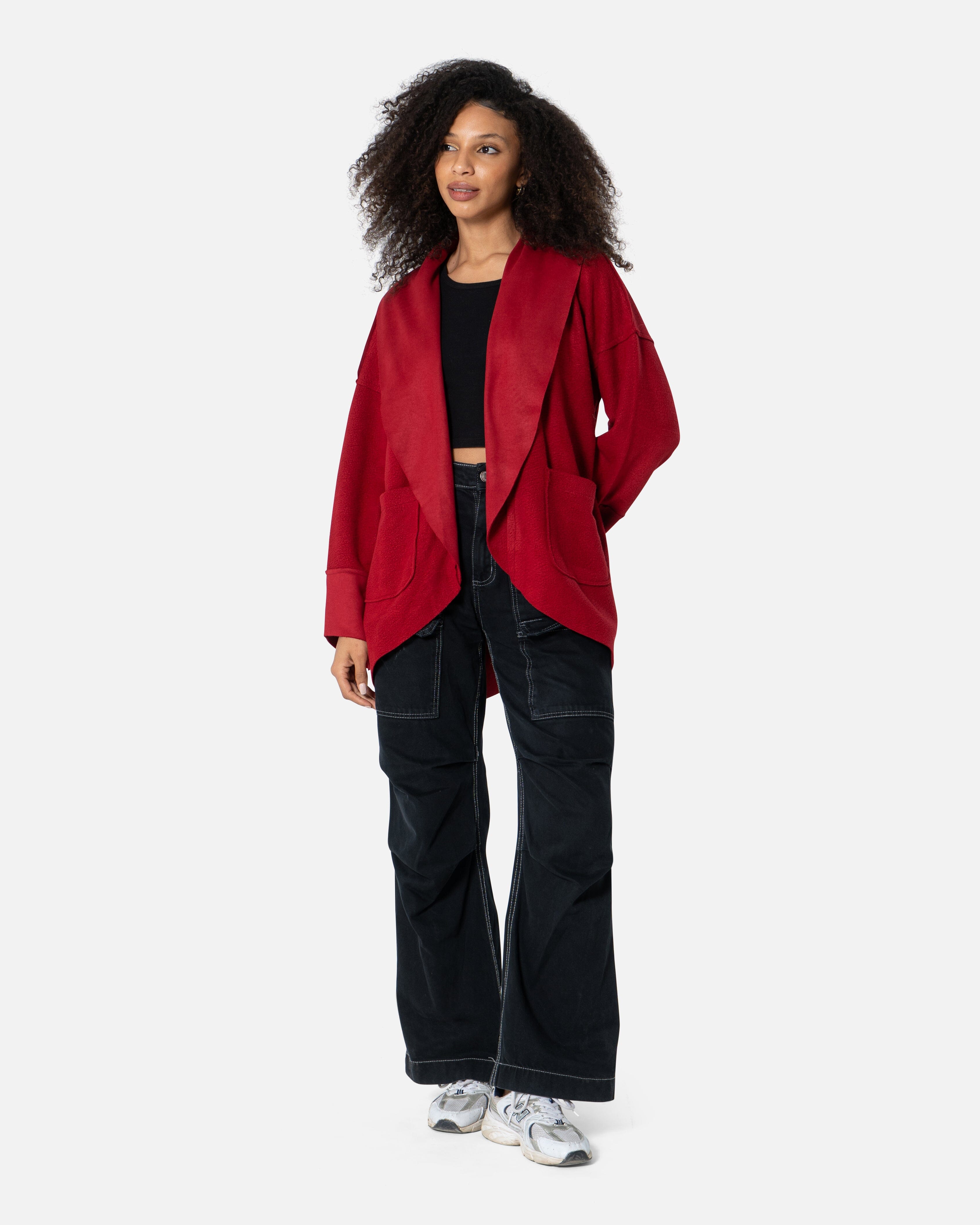 Red - Oversized Cardigan Oversized Cardigan TheMakeovr 