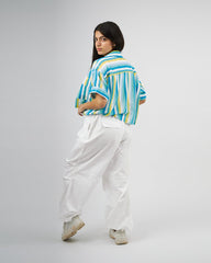 Blue Streak - Cropped Shirt Cropped Shirt TheMakeovr 