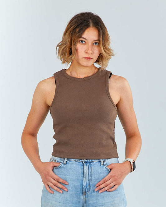 Caffe - Ribbed Tank Top Tank Tops TheMakeovr 