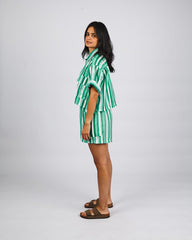 Green - Streak Set Linen Outfit Set TheMakeovr One Size 