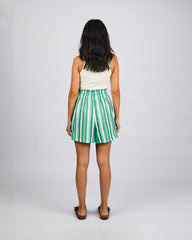 Green - Streak Shorts Linen Shorts TheMakeovr 