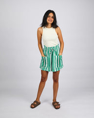 Green - Streak Shorts Linen Shorts TheMakeovr 